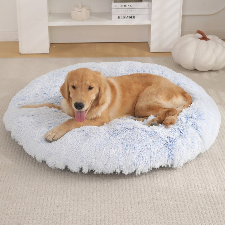 Round Plush Pet Bed Warm Soft Comfortable Sleeping Mat