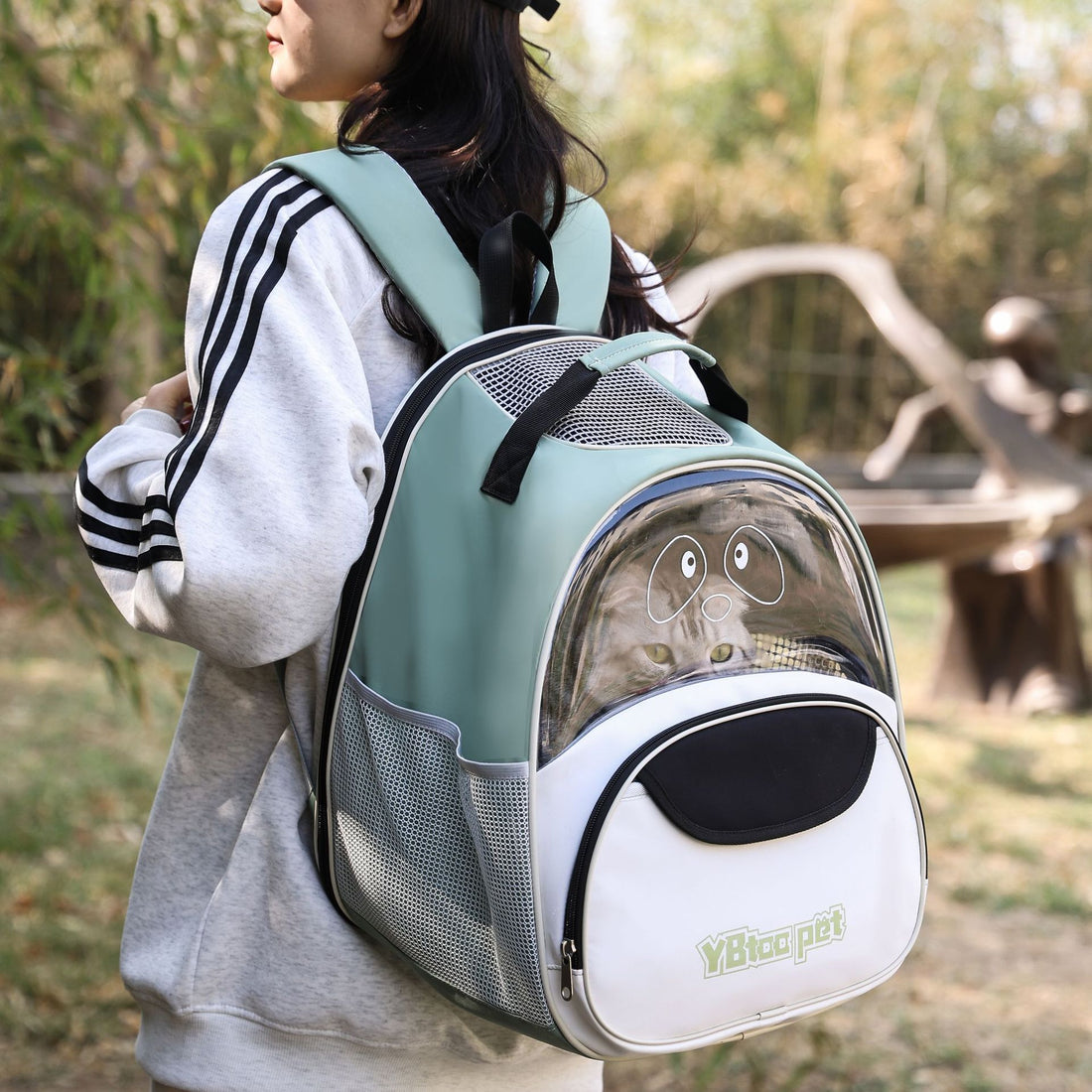 Oxford Cloth Portable Pet Backpack Breathable Large Capacity Bag