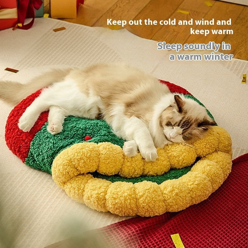 Winter Warm Semi Closed Pet Bed Cozy Deep Sleep Tunnel Nest