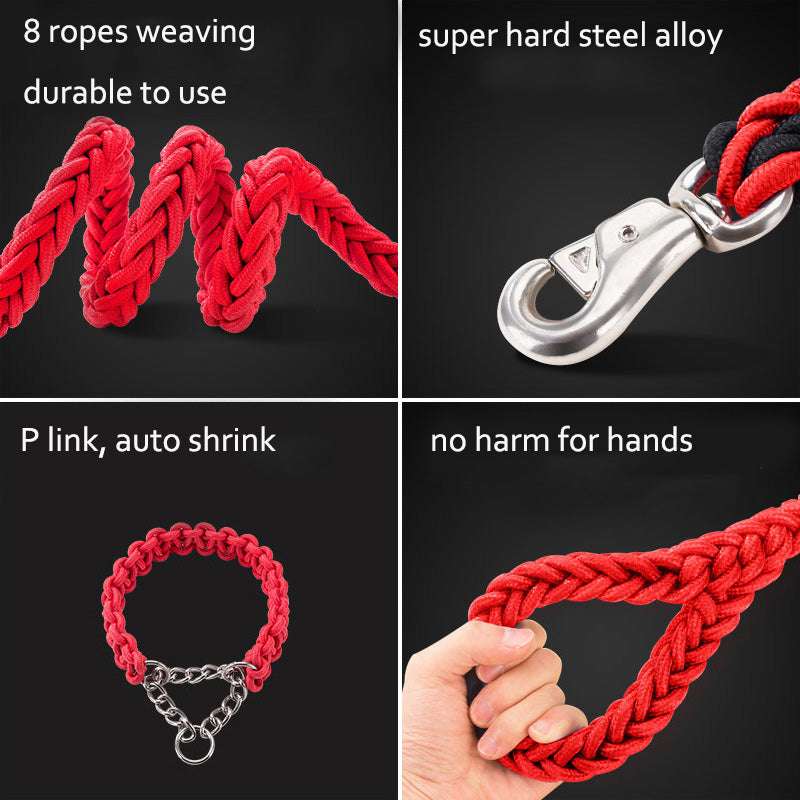 Heavy Duty Nylon Braided Pet Training Walking Leash Set