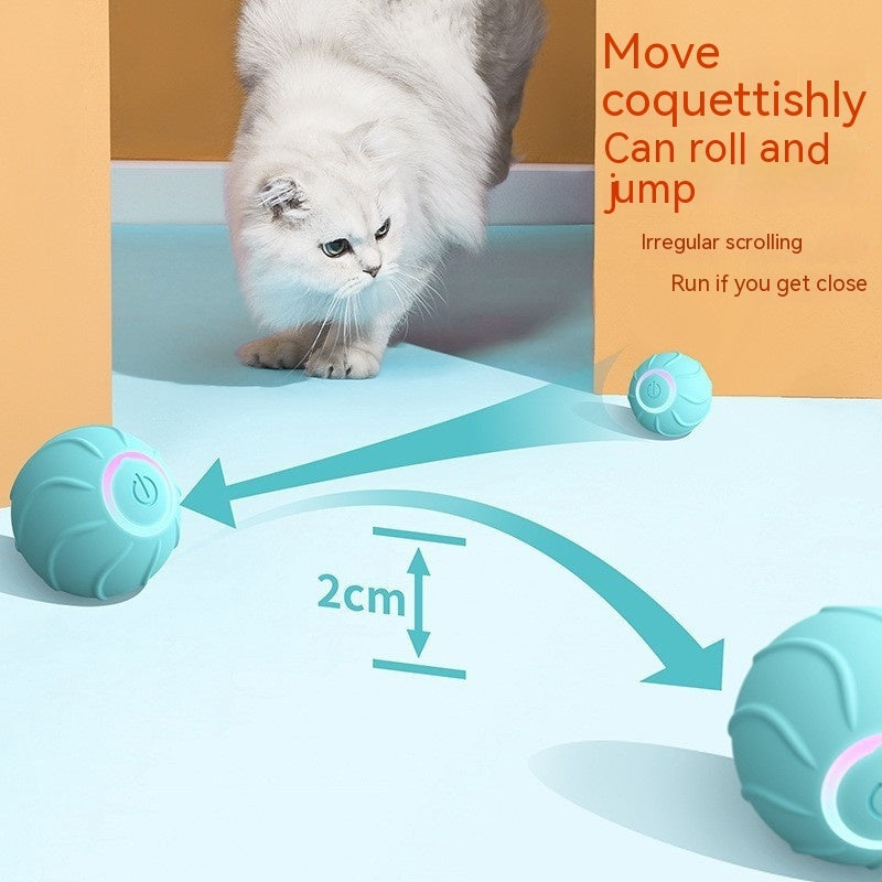 Smart Rolling Interactive Pet Ball Automatic USB Jumping Toy