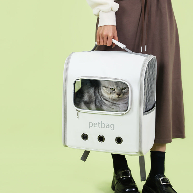 Large Capacity Portable Pet Backpack Transparent Window Bag