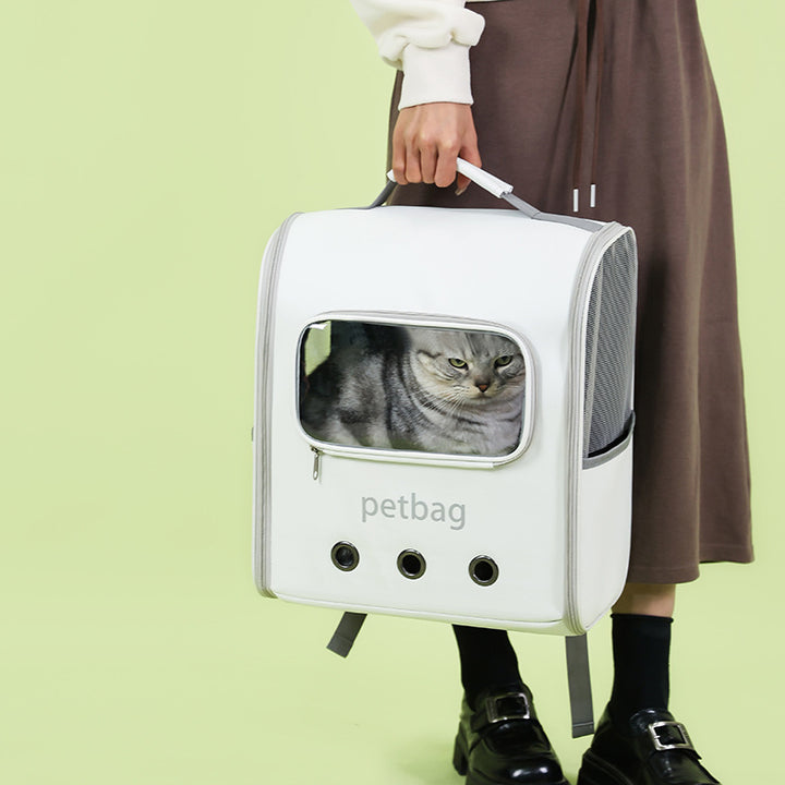 Large Capacity Portable Pet Backpack Transparent Window Bag