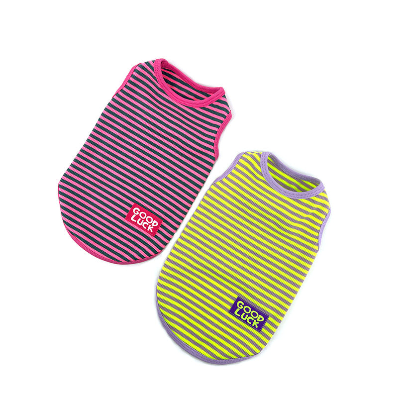 Pet Striped Vest Breathable Cool Summer Clothing Wear