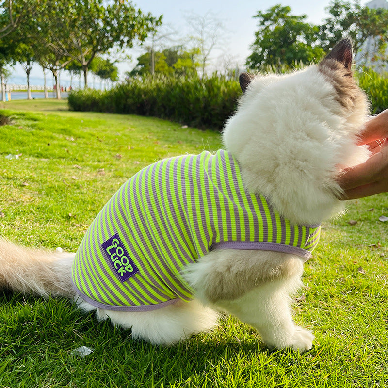 Pet Striped Vest Breathable Cool Summer Clothing Wear