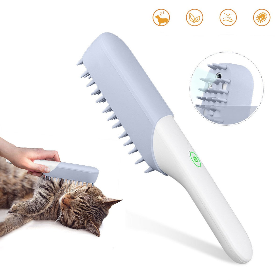 Silicone Pet Massage Grooming Brush Deodorizing Cleaning Comb