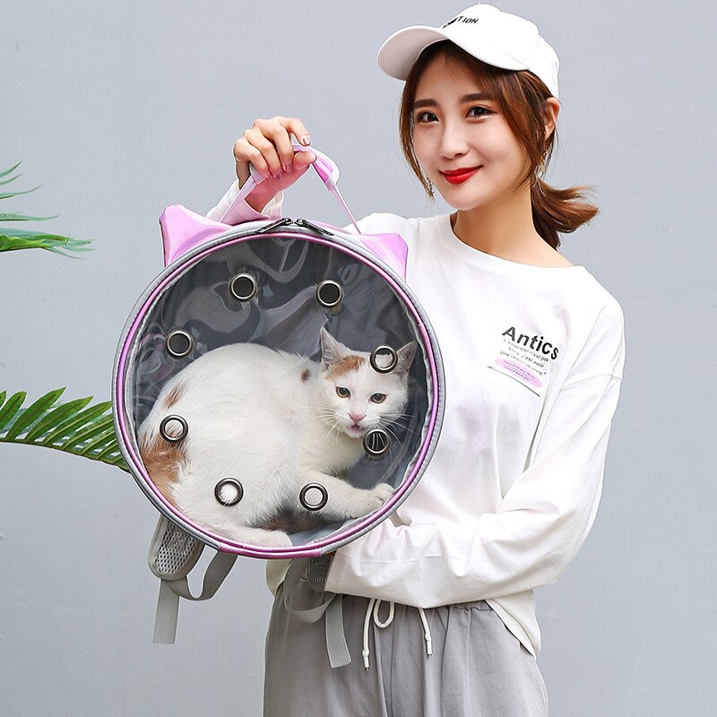 Transparent Portable Breathable Pet Backpack Carrier Bag