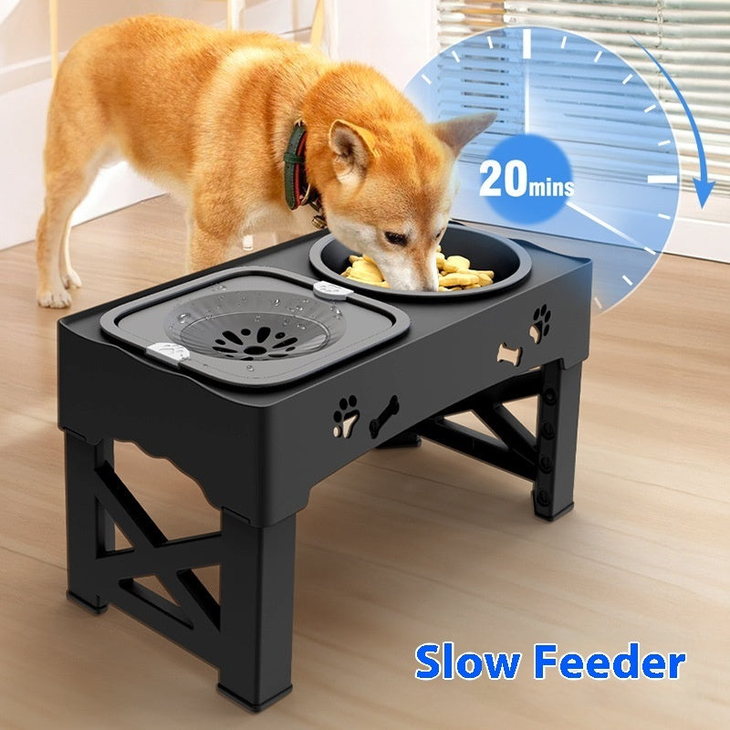 Stainless Steel Double Pet Bowl Elevated Feeder Stand