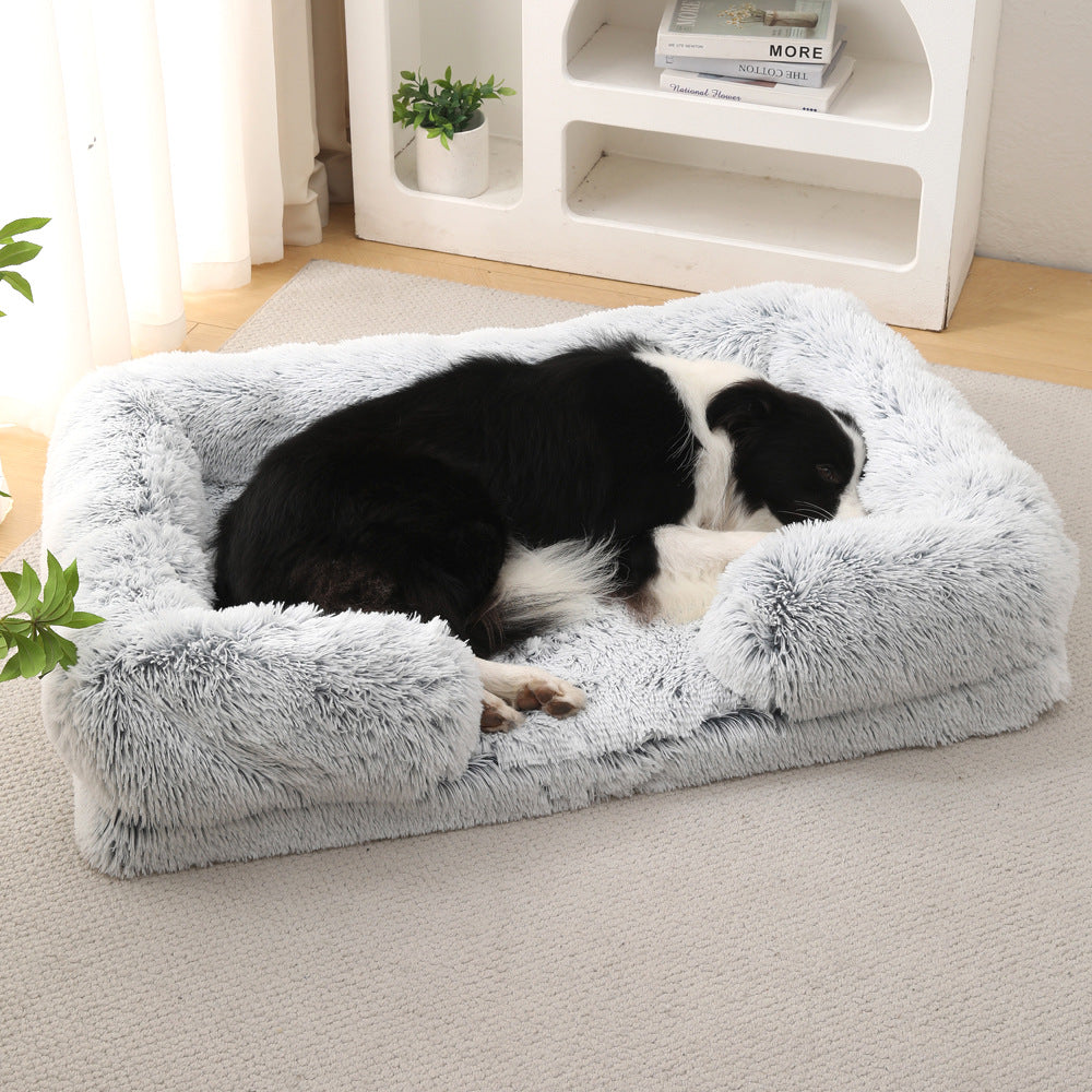 Plush Round Winter Warm Pet Bed Soft Cozy Sleeping Nest
