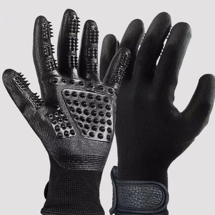 Soft Rubber Pet Grooming Glove Hair Removal Massage Brush
