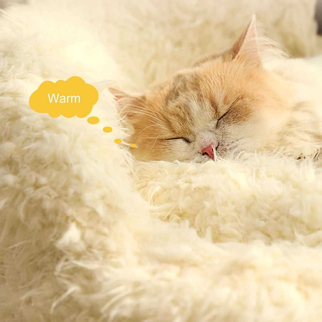 Alpaca Style Calming Pet Bed Detachable Plush Pad Anti Slip Warm Nest