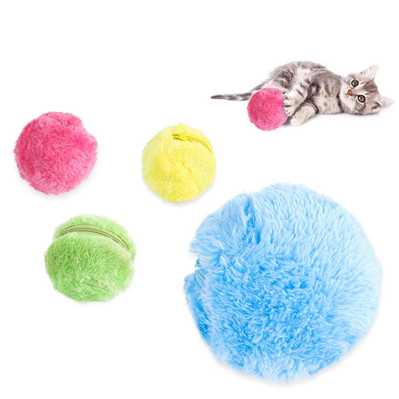 Automatic Magic Rolling Interactive Pet Ball Plush Chew Toy