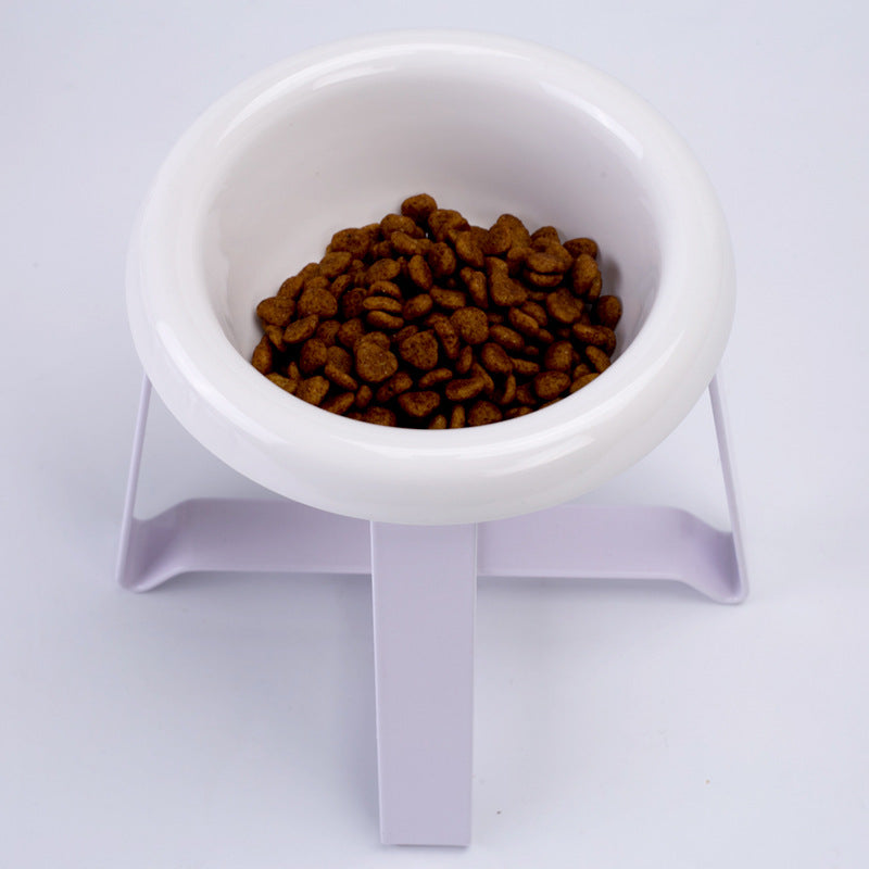 Creative Antislip Pet Double Bowl Iron Stand Food Water Feeder
