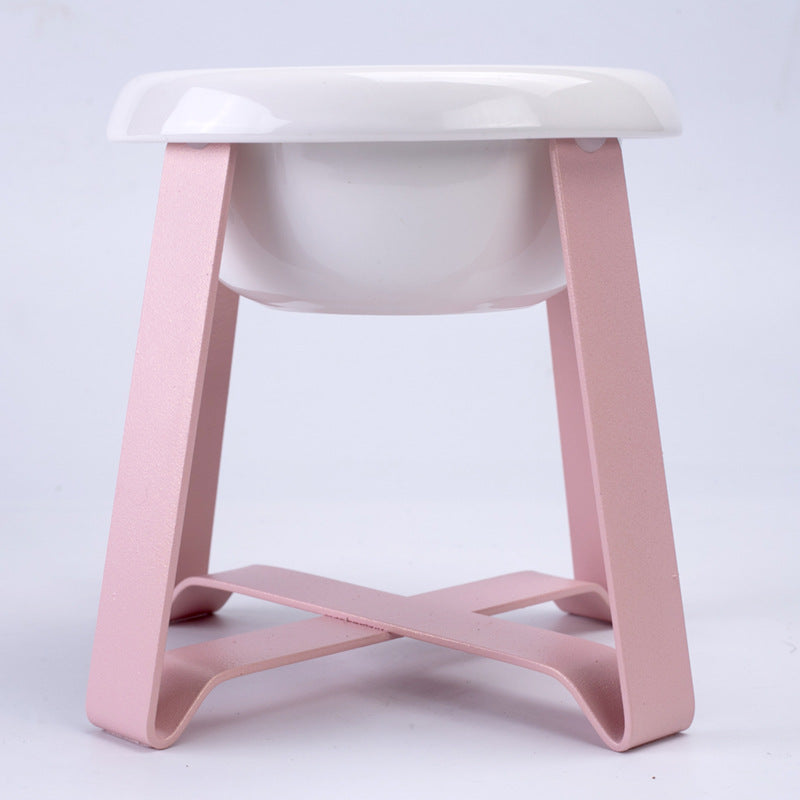 Creative Antislip Pet Double Bowl Iron Stand Food Water Feeder