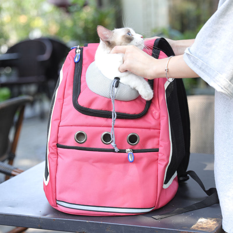 Portable Double Shoulder Pet Carrier Backpack Bag