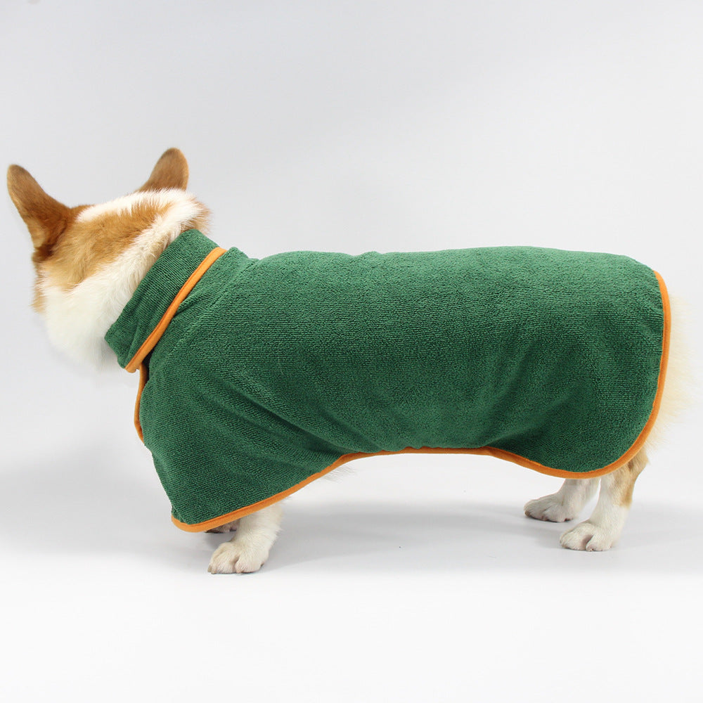 Pet Bath Robe Absorbent Tucked Waist Grooming Shirt