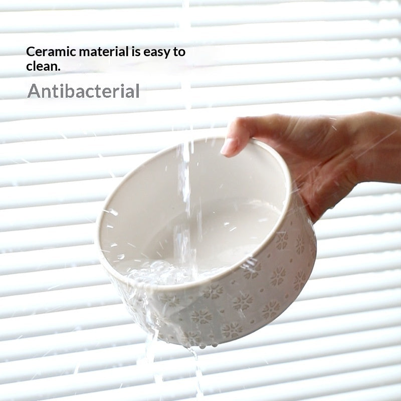 Elevated Anti Spill Ceramic Double Pet Bowl Food Water Feeder