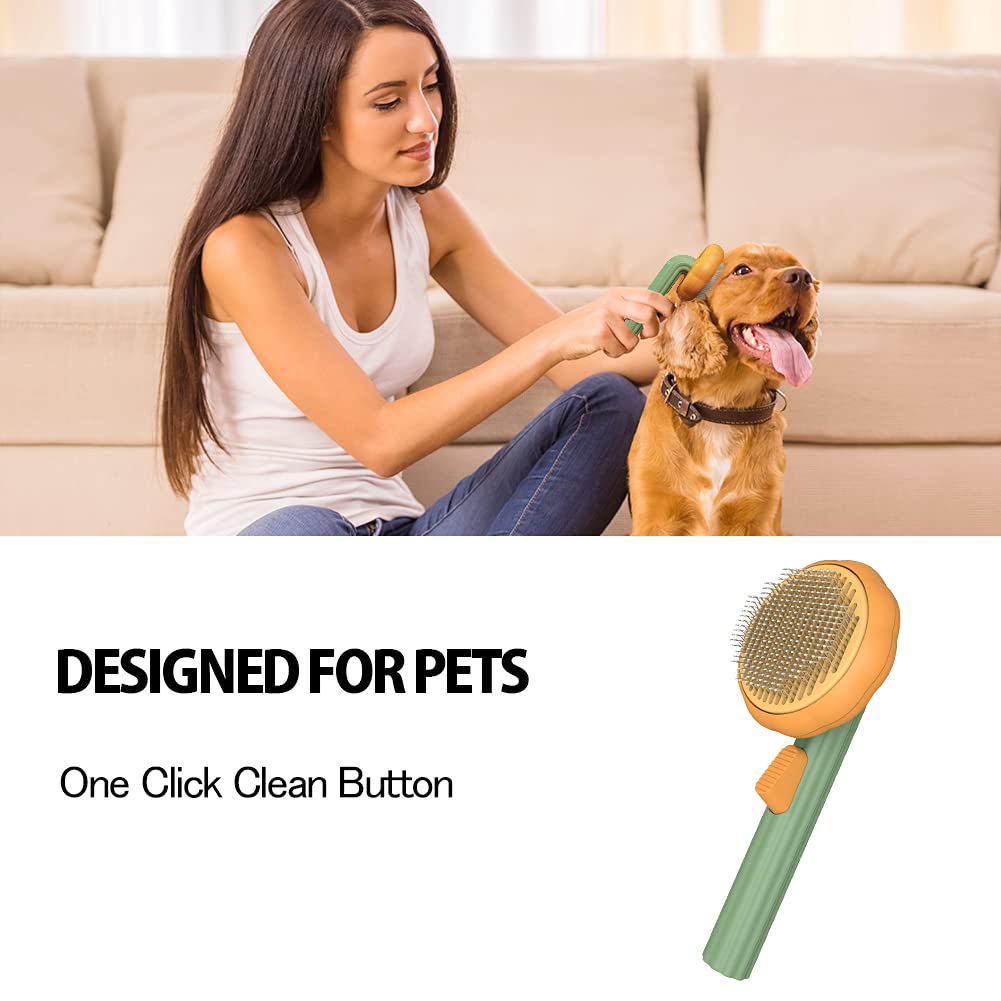 Self Cleaning Pet Grooming Slicker Brush Hair Removal Tool