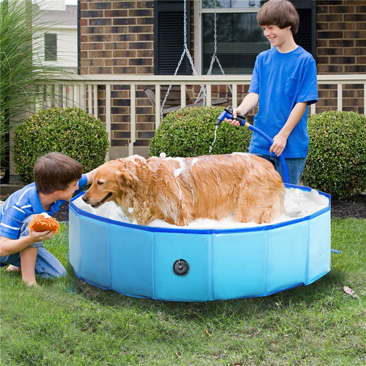 Foldable Pet Bath Swimming Pool Collapsible Bathtub Outdoor Indoor
