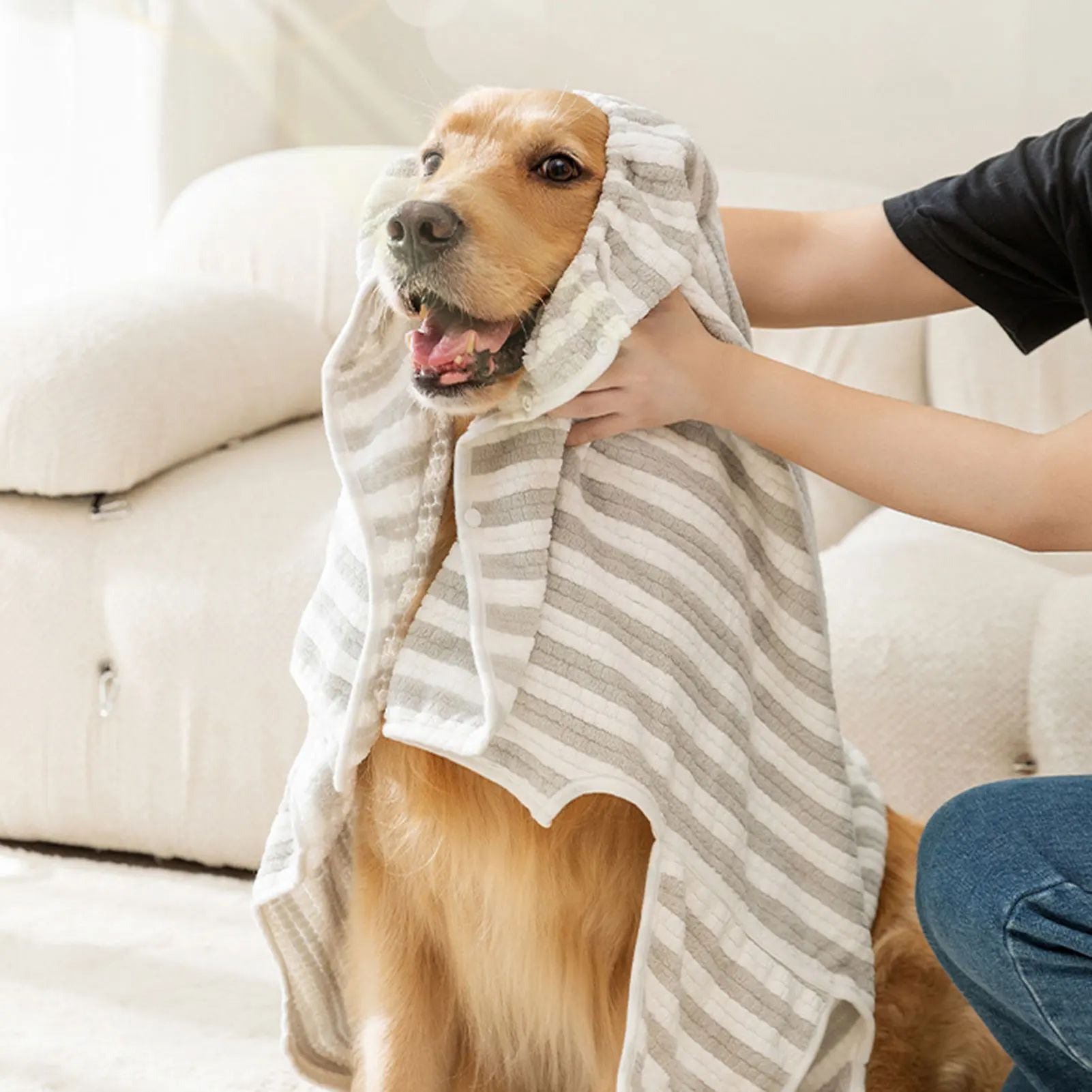 Ultra Absorbent Pet Bath Towel Quick Dry Bathrobe Wrap