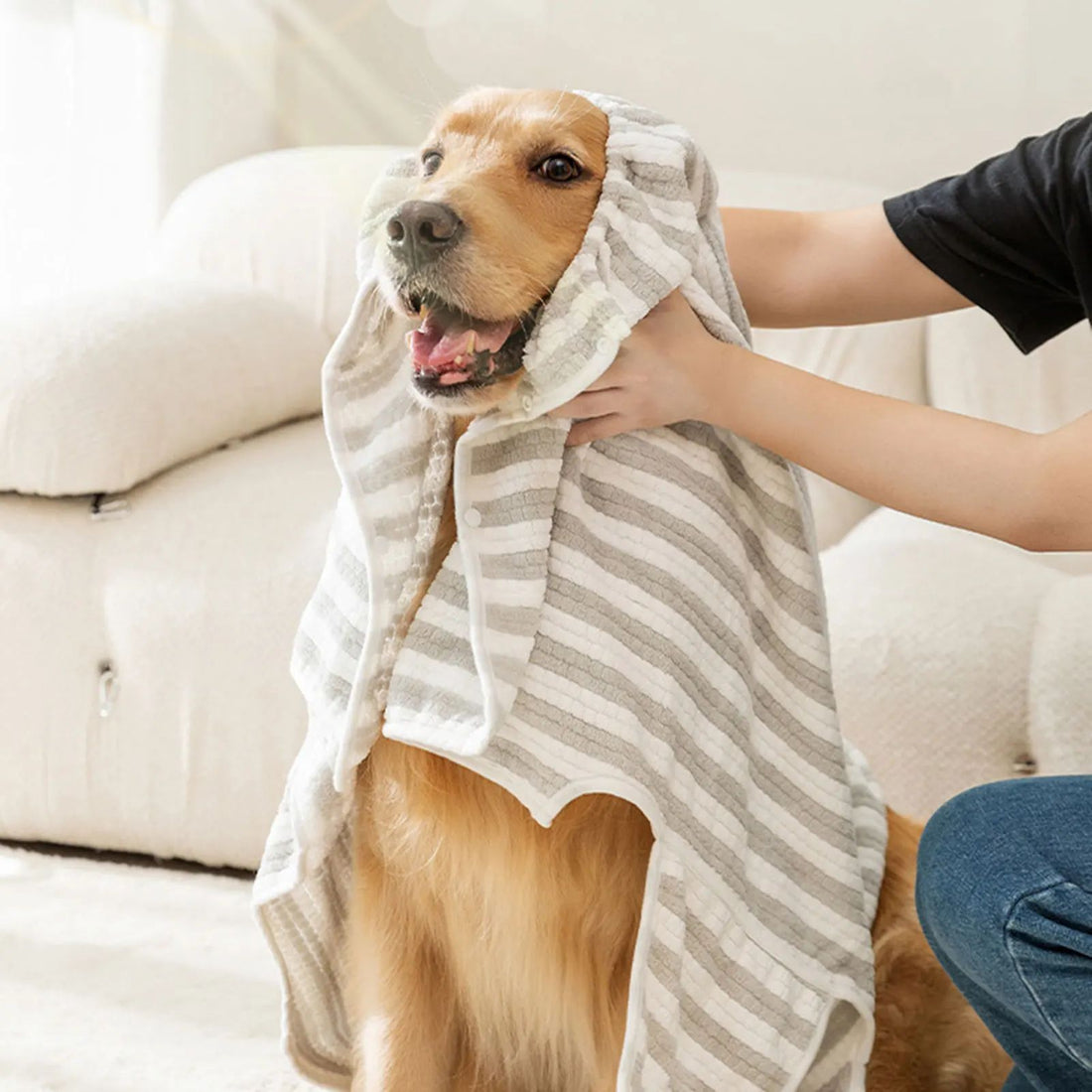 Ultra Absorbent Pet Bath Towel Quick Dry Bathrobe Wrap