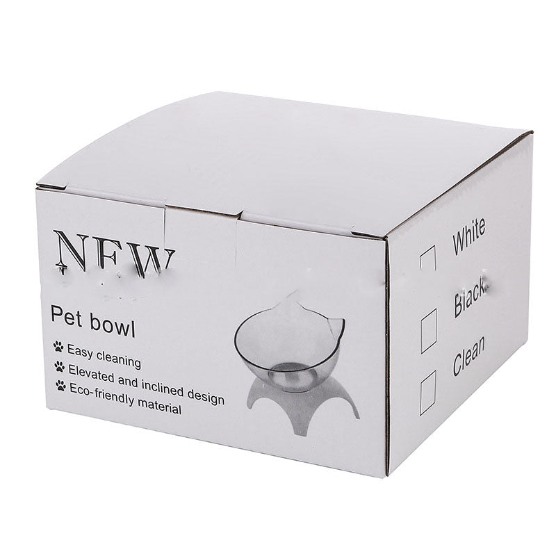 Non Slip Double Pet Bowl Raised Stand Transparent Feeder Ergonomic Design
