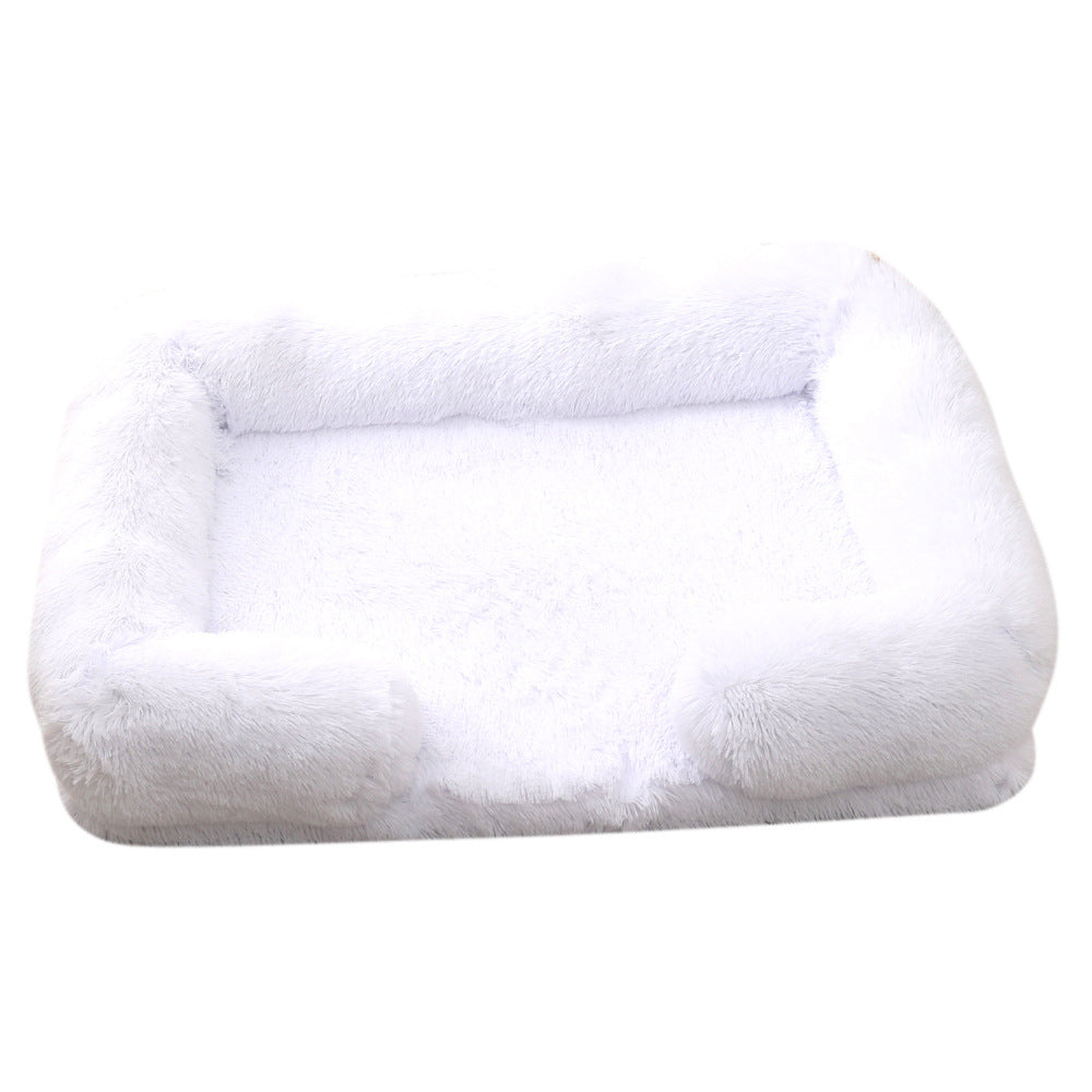 Plush Round Winter Warm Pet Bed Soft Cozy Sleeping Nest