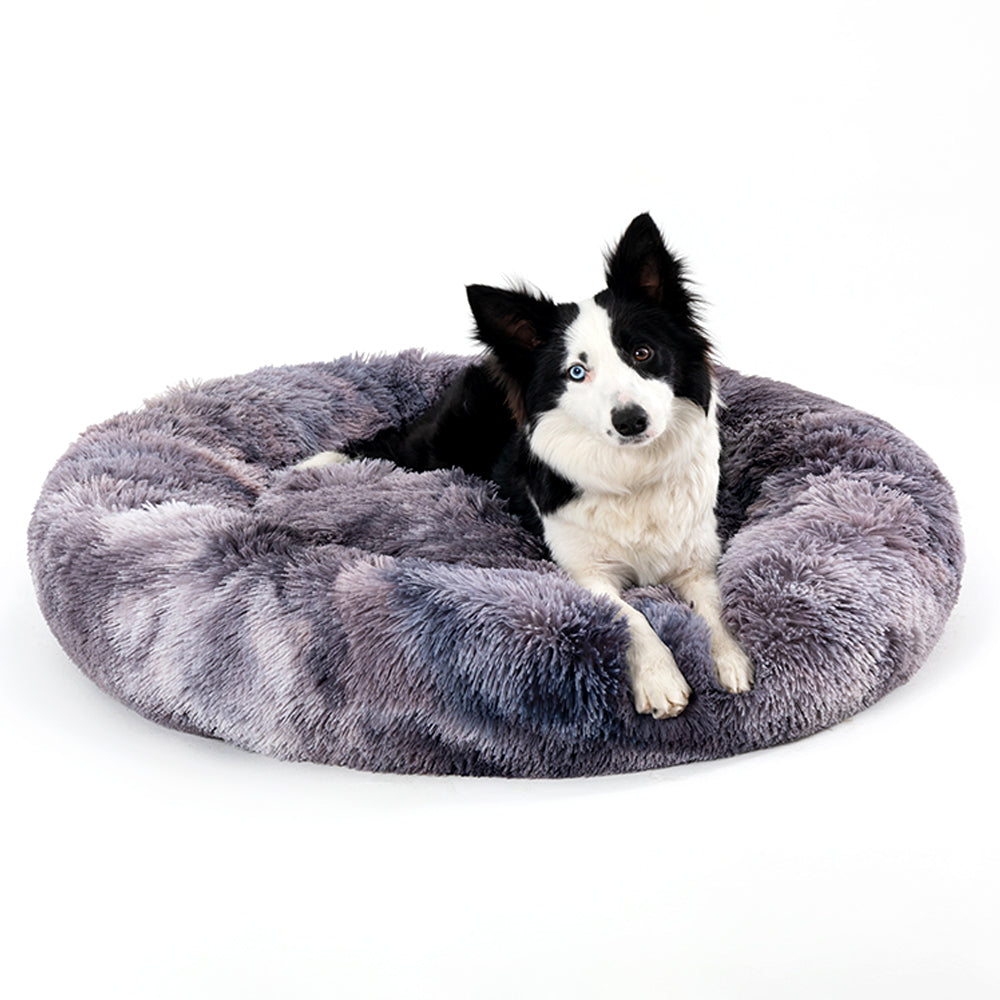 Fluffy Donut Pet Bed Warm Soft Plush Calming Sofa Mat