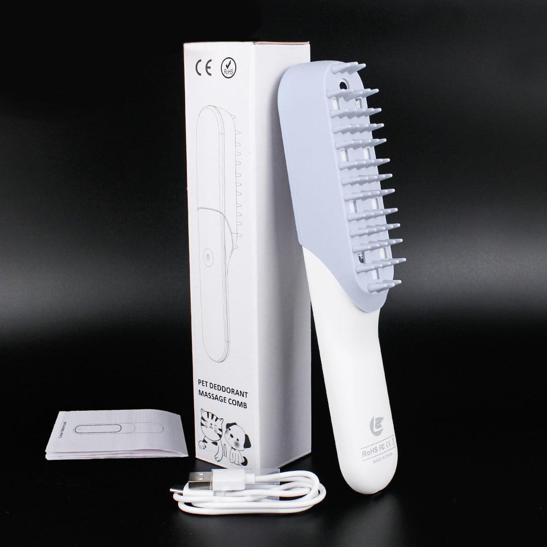Silicone Pet Massage Grooming Brush Deodorizing Cleaning Comb
