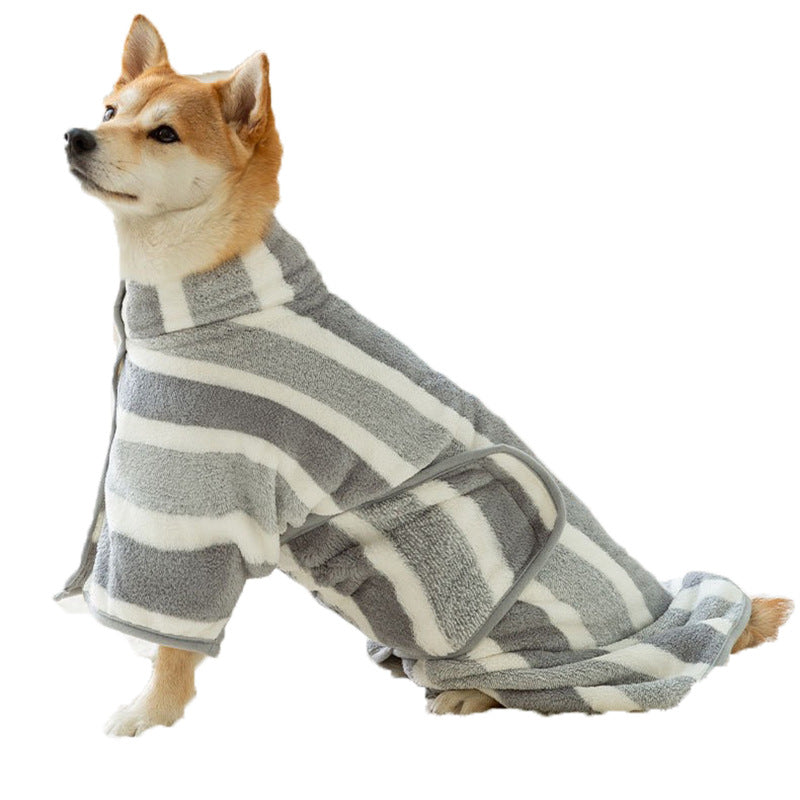 Pet Bath Robe Absorbent Bathing Towel Apparel
