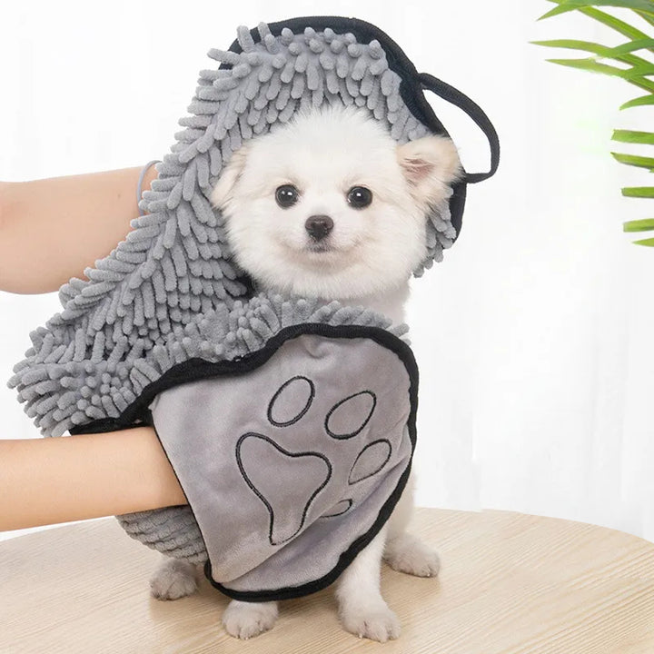 Absorbent Pet Bath Towel Microfiber Quick Dry With Hand Pockets