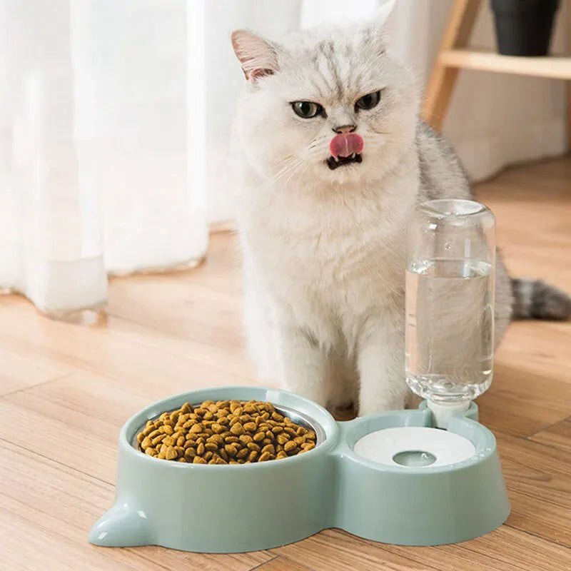 Automatic Pet Food And Water Dispenser Gravity Bowl Fountain