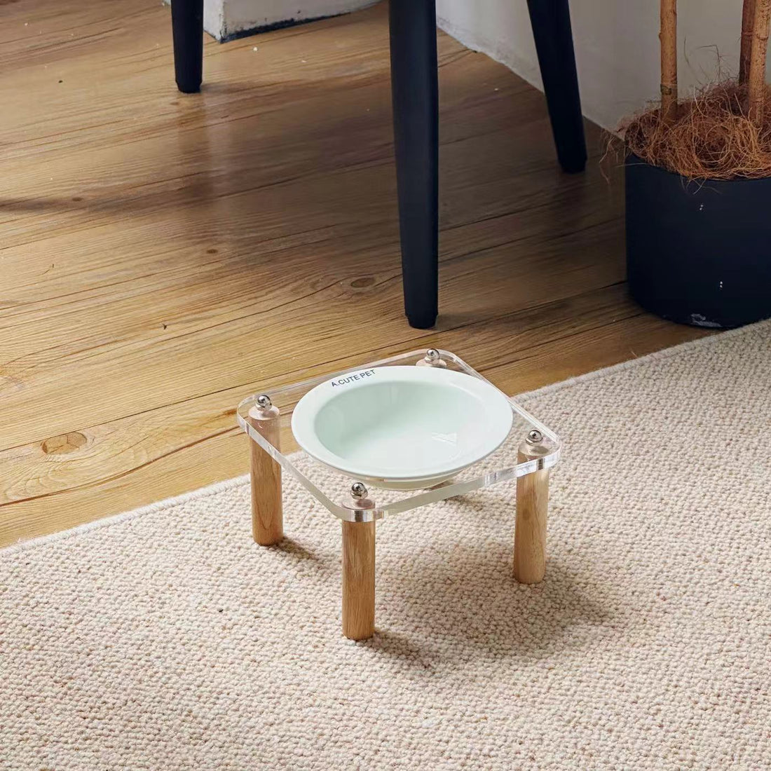 Anti Tumble Pet Ceramic Double Bowl Elevated Food Water Feeder Stand