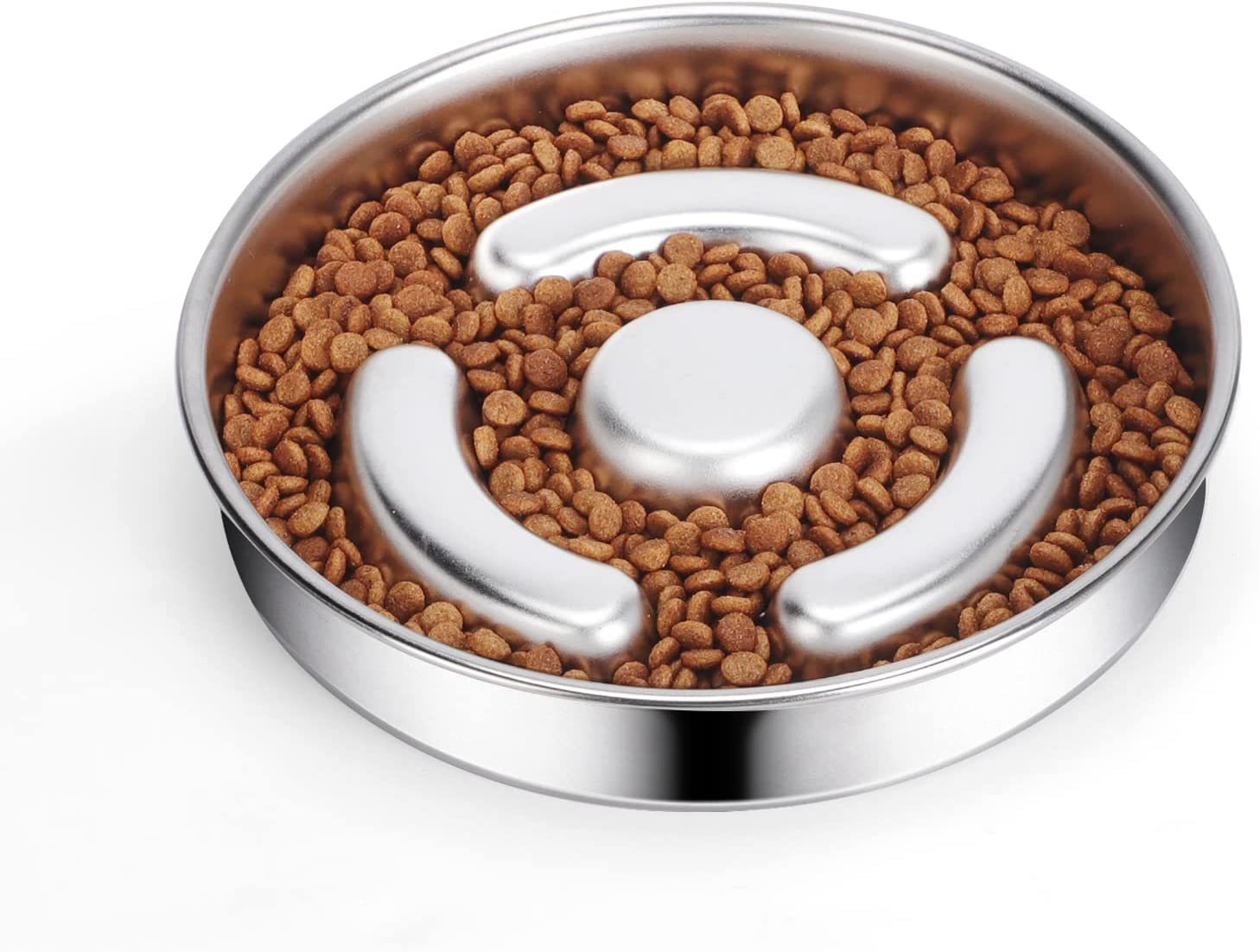 Stainless Steel Slow Feeding Pet Bowl Neck Protection Design