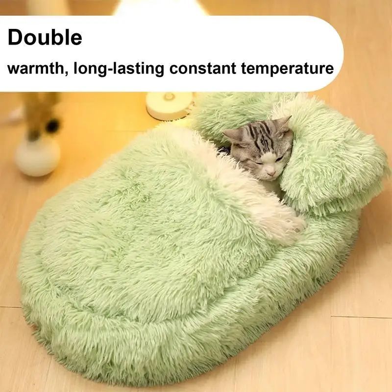Fluffy Pet Bed Anti Slip Warm Cozy Sleeping Nest