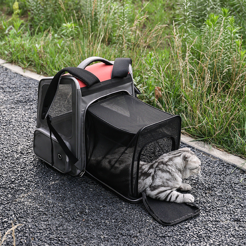 Portable Pet Diaper Backpack Expandable Large Capacity Bag