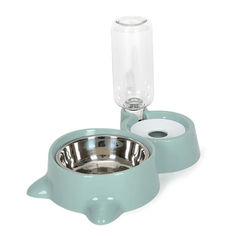 Automatic Pet Food And Water Dispenser Gravity Bowl Fountain