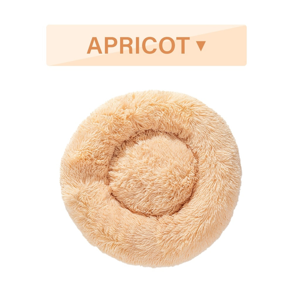 Fluffy Donut Pet Bed Warm Soft Plush Calming Sofa Mat