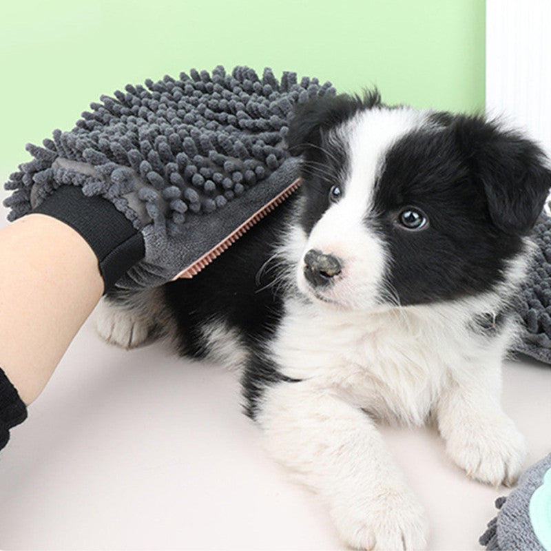 2 In 1 Pet Bathing Grooming Glove Massage Brush Tool