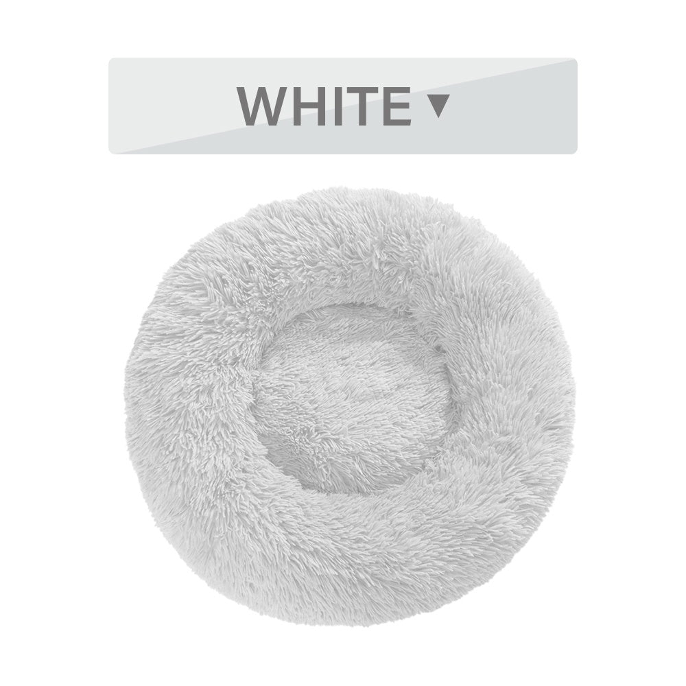 Fluffy Donut Pet Bed Warm Soft Plush Calming Sofa Mat