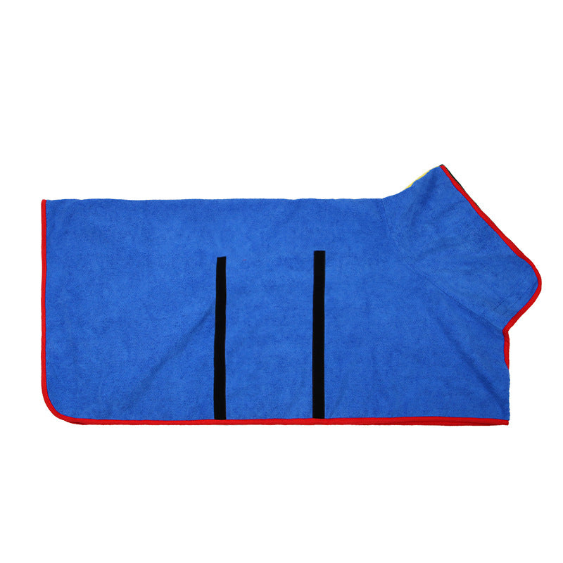 Pet Bath Robe Absorbent Tucked Waist Grooming Shirt