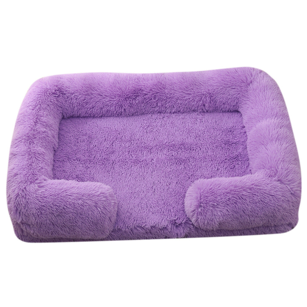 Plush Round Winter Warm Pet Bed Soft Cozy Sleeping Nest