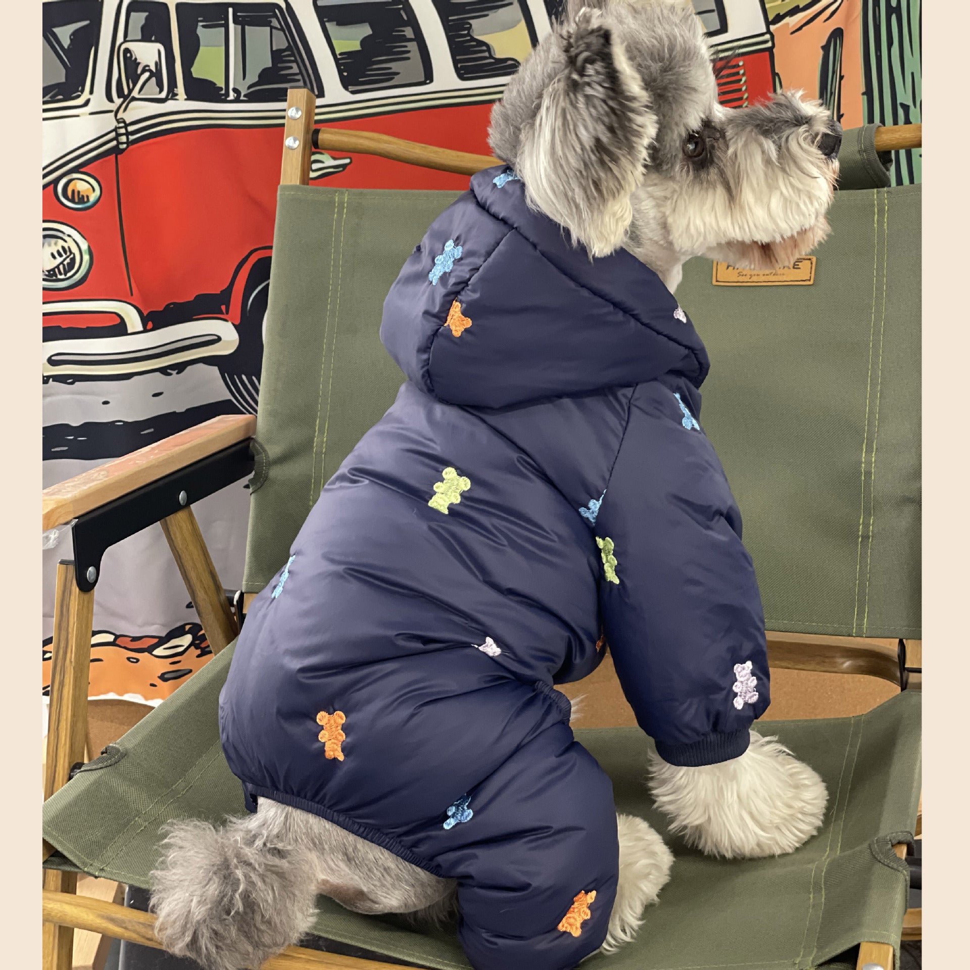 Pet Thickened Warm Hooded Four Feet Jacket Winter Wear