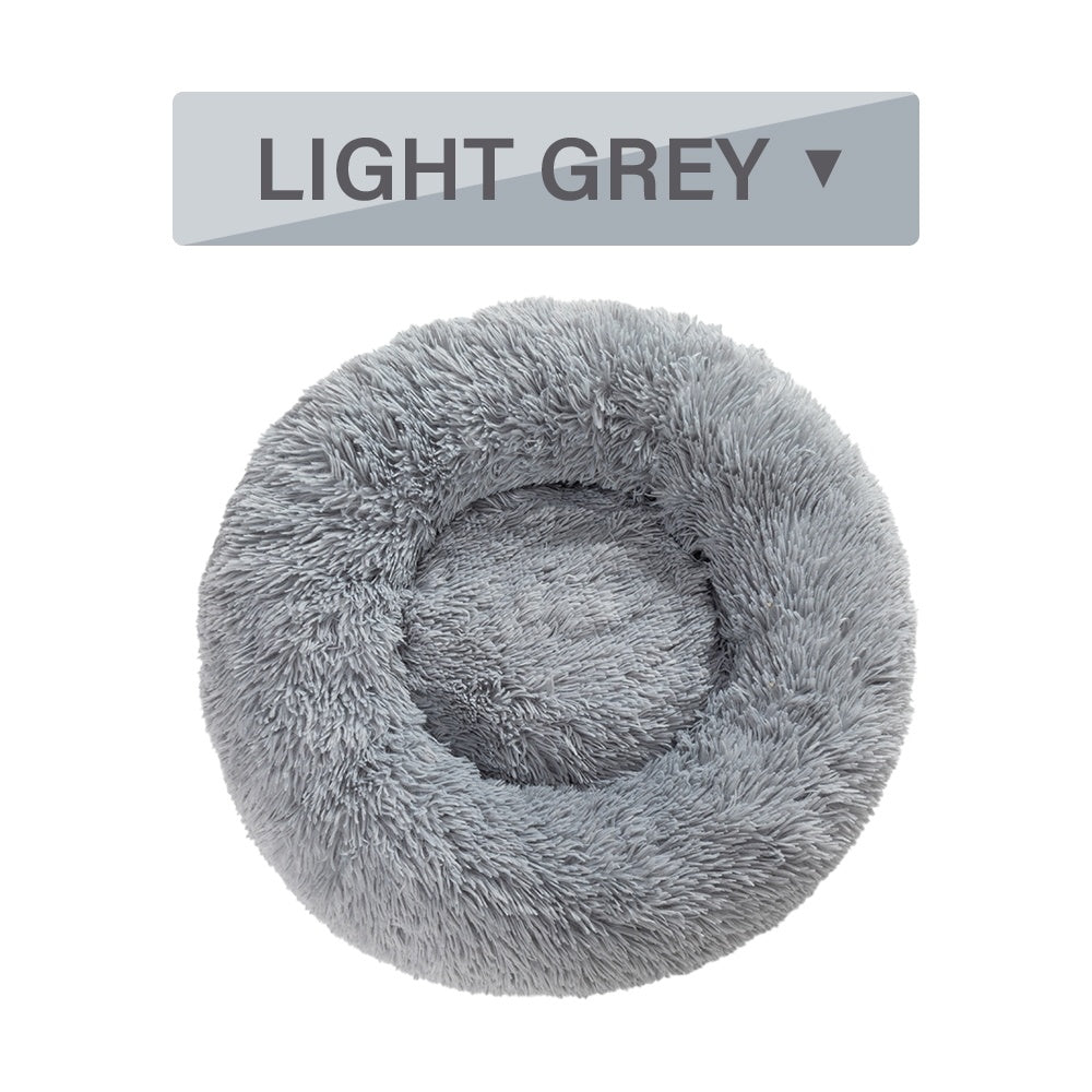 Fluffy Donut Pet Bed Warm Soft Plush Calming Sofa Mat