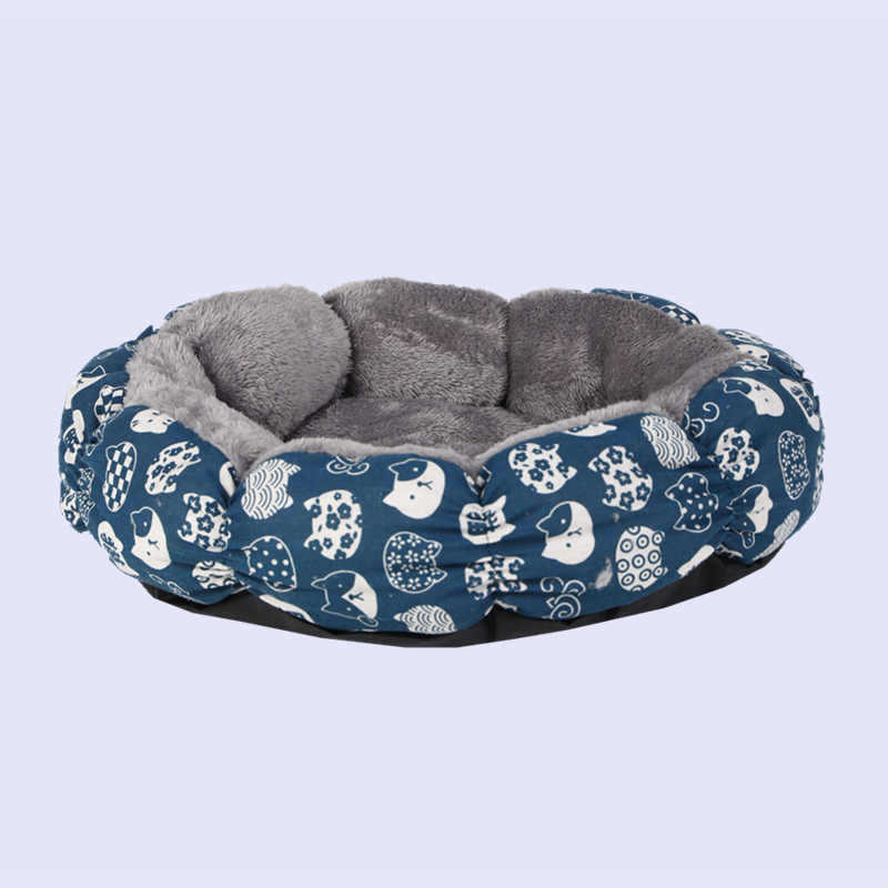 Calming Donut Pet Bed Round Fluffy Soft Comfortable Nest