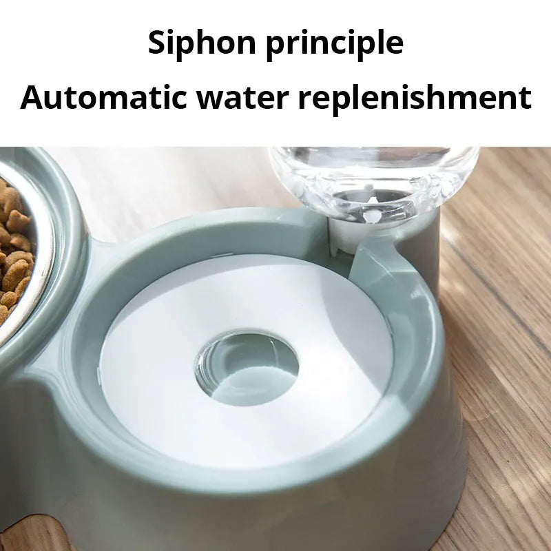 Automatic Pet Food And Water Dispenser Gravity Bowl Fountain