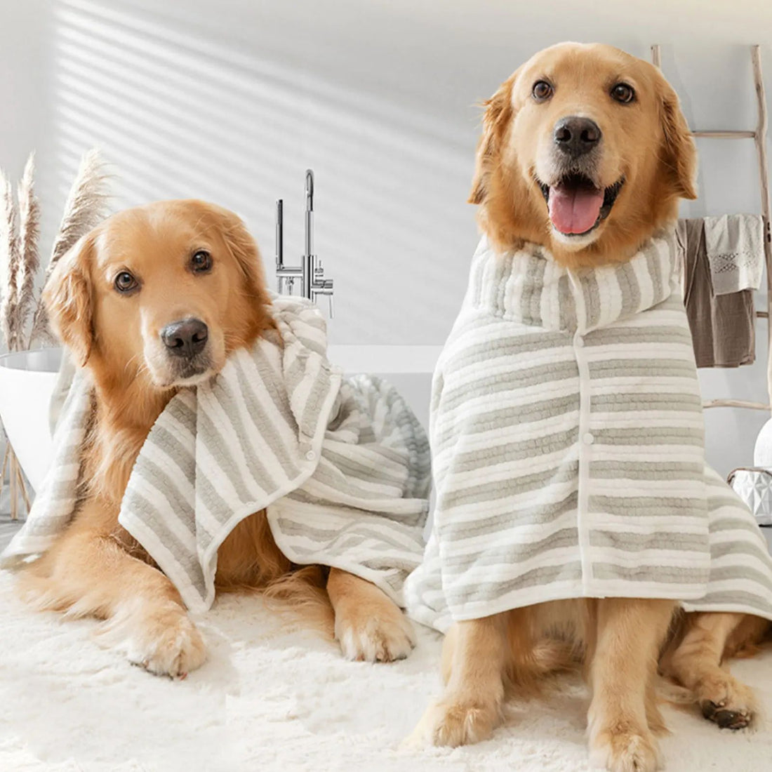 Ultra Absorbent Pet Bath Towel Quick Dry Bathrobe Wrap