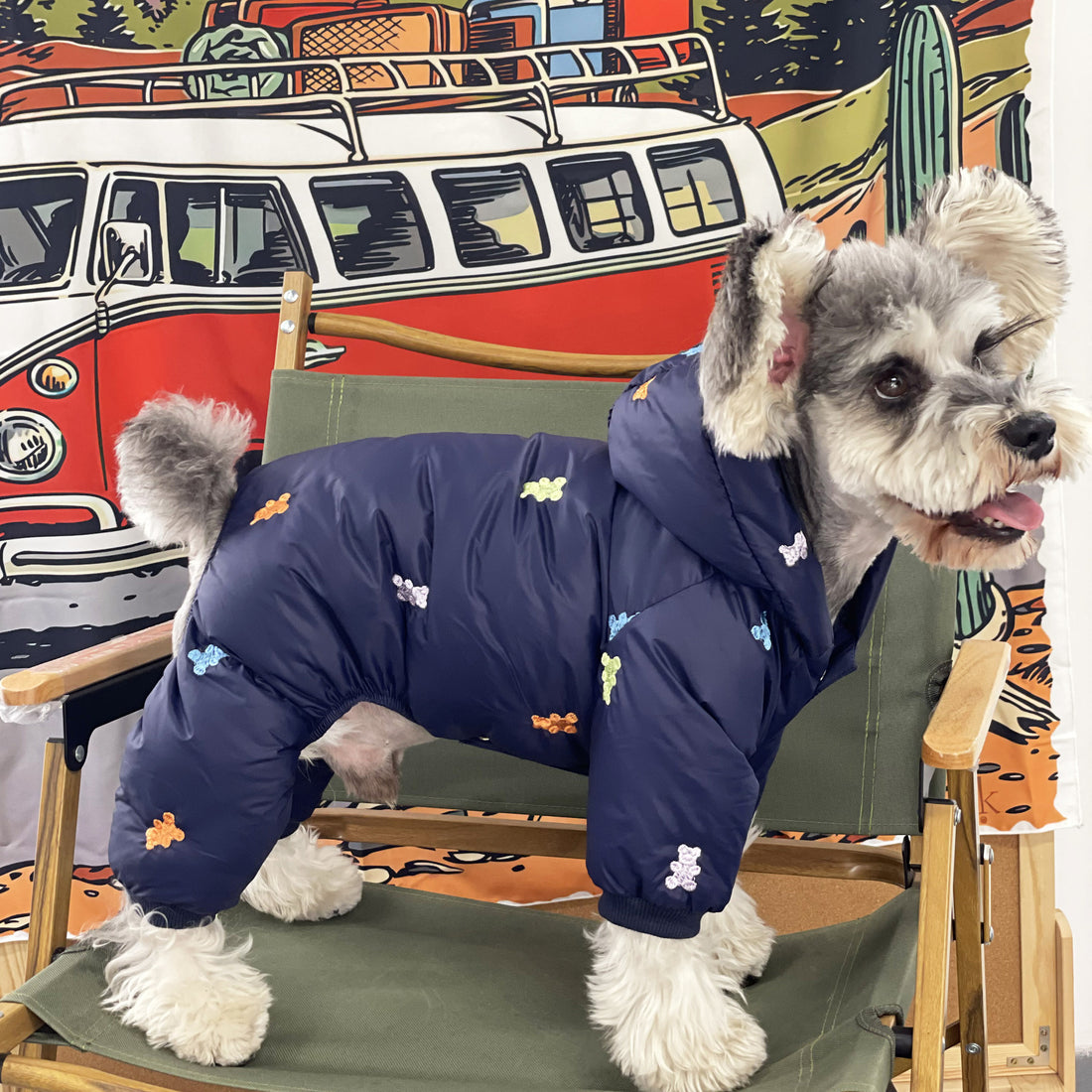 Pet Thickened Warm Hooded Four Feet Jacket Winter Wear