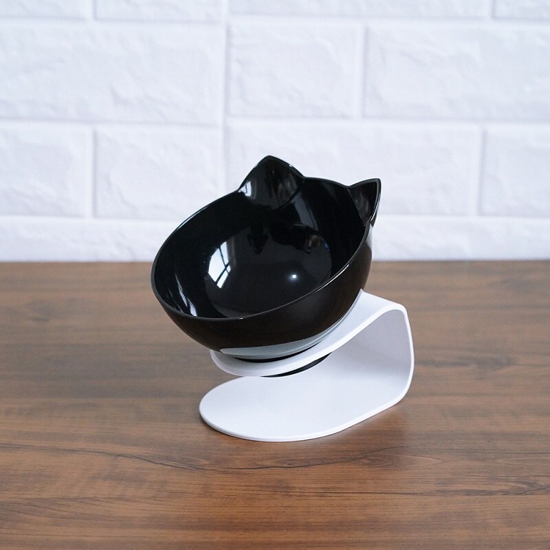 Non Slip Double Pet Bowl Raised Stand Transparent Feeder Ergonomic Design
