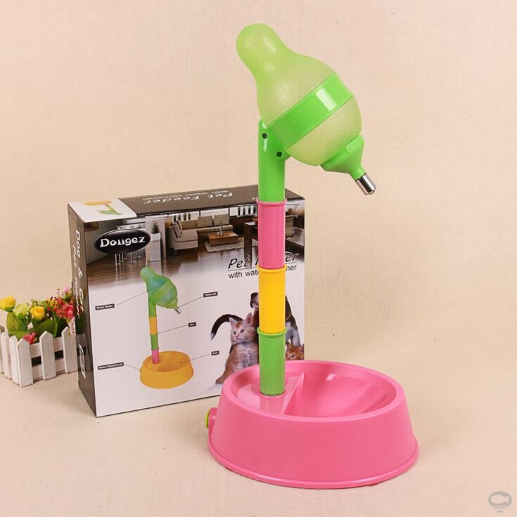 Automatic Adjustable Height Pet Water Dispenser Fountain Feeder Bowl